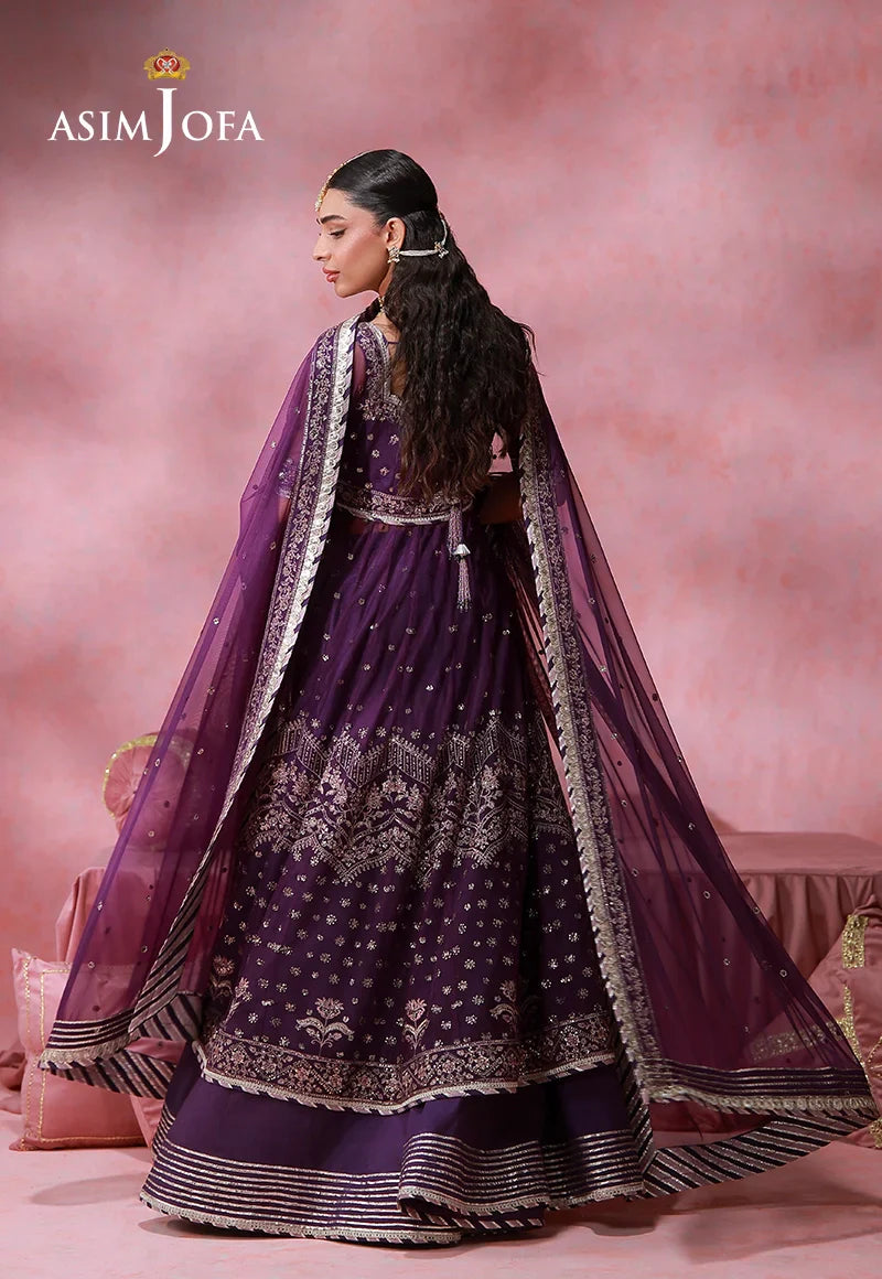 Asim Jofa | Festive Collection 26 | AJULFI-09 Embroidered Net 2 Pcs - House Of Hania