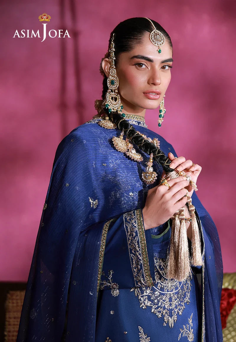 Asim Jofa | Festive Collection 26 | AJULFI-10 Embroidered Raw Silk 3 Pcs - House Of Hania