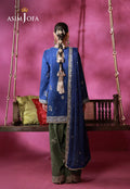 Asim Jofa | Festive Collection 26 | AJULFI-10 Embroidered Raw Silk 3 Pcs - House Of Hania