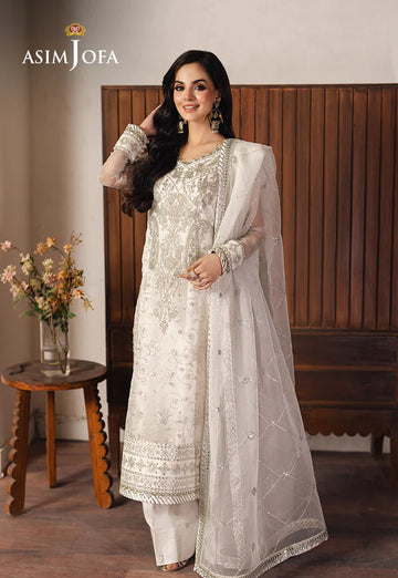 Asim Jofa | Heeriye | AJHE-03 EMBROIDERED ORGANZA 3 PCS - House Of Hania