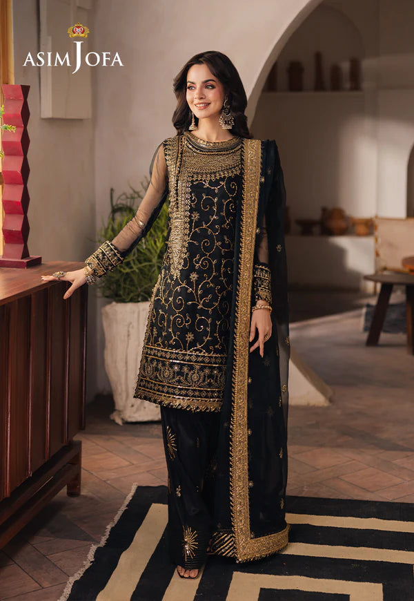 Asim Jofa | Heeriye | AJHE-04 EMBROIDERED ORGANZA 3 PCS - House Of Hania