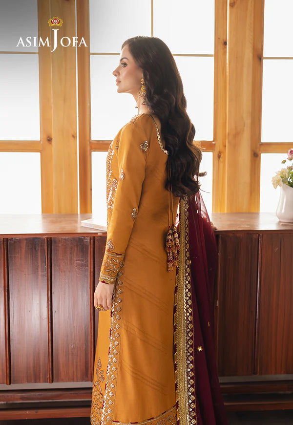 Asim Jofa | Heeriye | AJHE-07 EMBROIDERED JUMBO SILK 3 PCS - House Of Hania