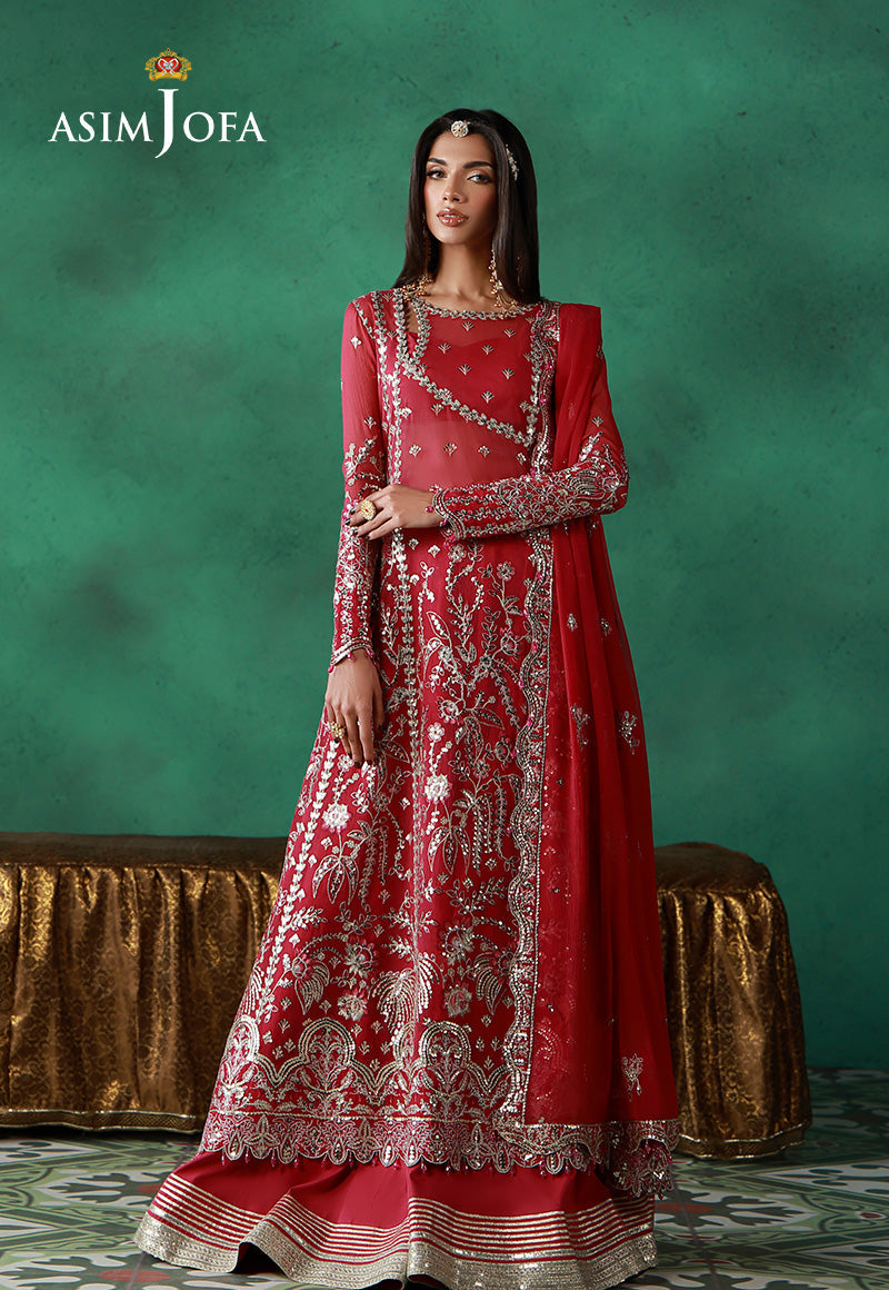 Asim Jofa | Ishq e Eid | AJULN-01 Embroidered Chiffon 3 Pcs - House Of Hania