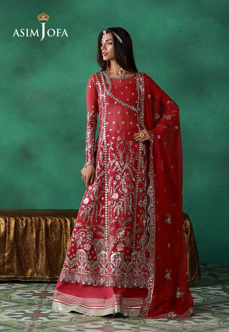 Asim Jofa | Ishq e Eid | AJULN-01 Embroidered Chiffon 3 Pcs - House Of Hania