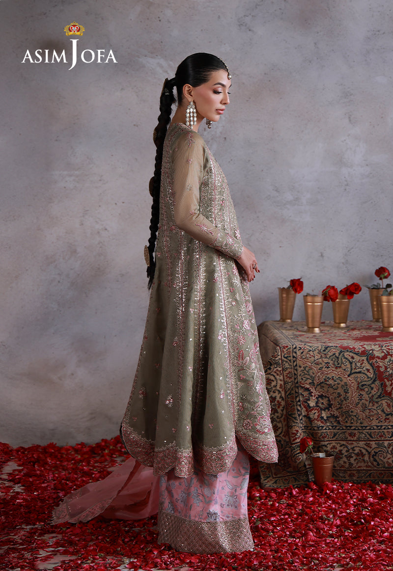 Asim Jofa | Ishq e Eid | AJULN-02 Embroidered Javeria Net  3 Pcs - House Of Hania