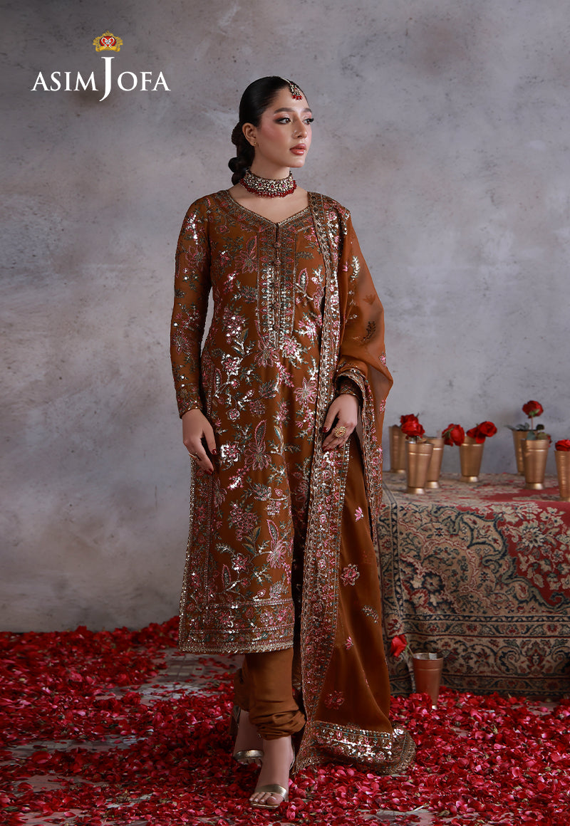 Asim Jofa | Ishq e Eid | AJULN-03 Embroidered Chiffon  3 Pcs - House Of Hania