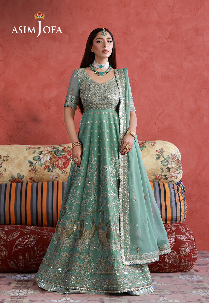 Asim Jofa | Ishq e Eid | AJULN-04 Embroidered Chiffon 3 Pcs - House Of Hania