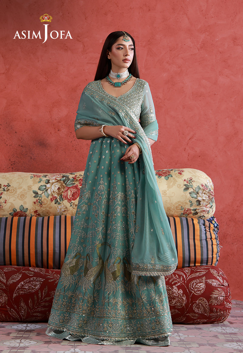 Asim Jofa | Ishq e Eid | AJULN-04 Embroidered Chiffon 3 Pcs - House Of Hania