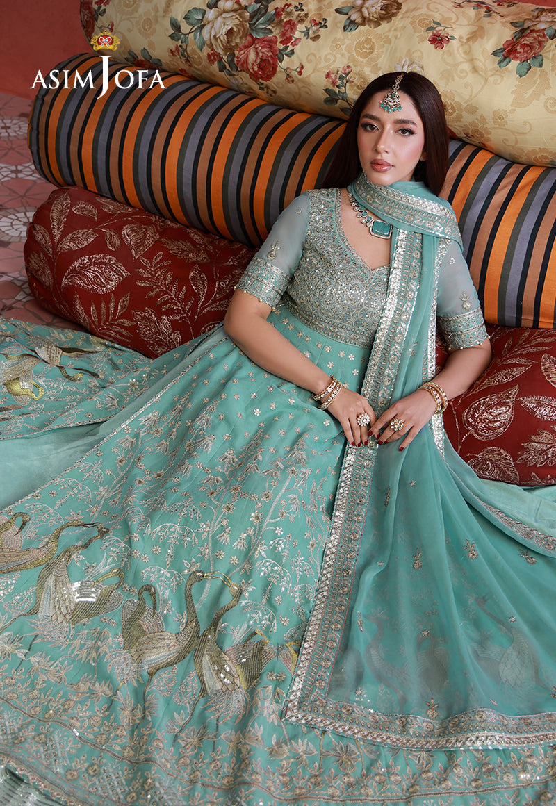 Asim Jofa | Ishq e Eid | AJULN-04 Embroidered Chiffon 3 Pcs - House Of Hania