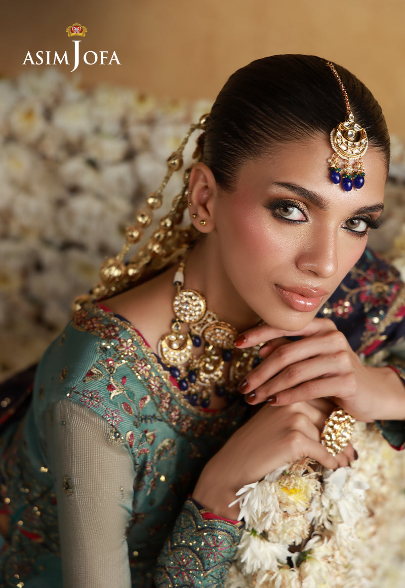 Asim Jofa | Ishq e Eid | AJULN-05 Embroidered Javeria Net 3 Pcs - House Of Hania