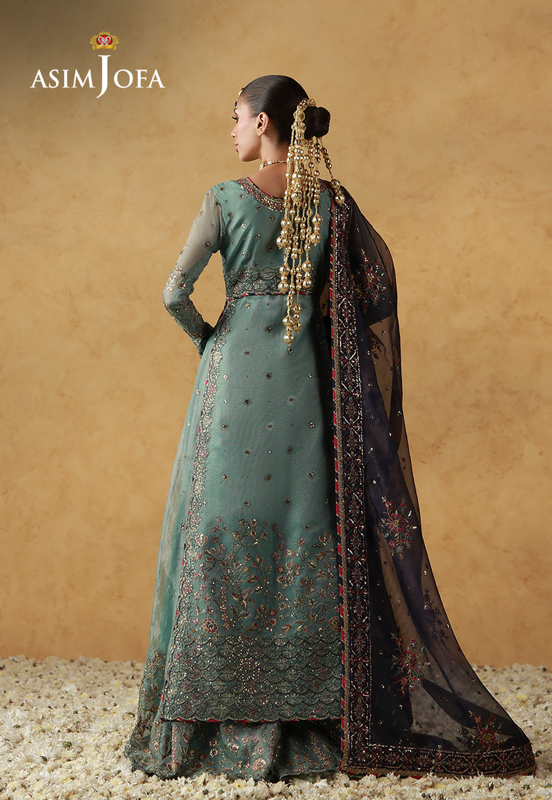 Asim Jofa | Ishq e Eid | AJULN-05 Embroidered Javeria Net 3 Pcs - House Of Hania