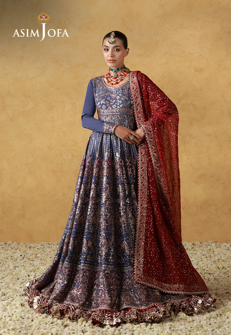 Asim Jofa | Ishq e Eid | AJULN-06 Embroidered Silk 3 Pcs - House Of Hania