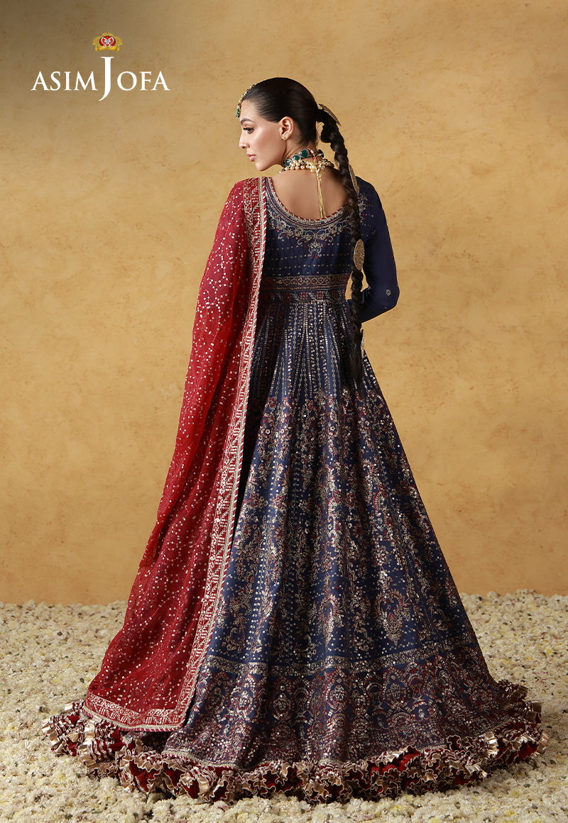 Asim Jofa | Ishq e Eid | AJULN-06 Embroidered Silk 3 Pcs - House Of Hania