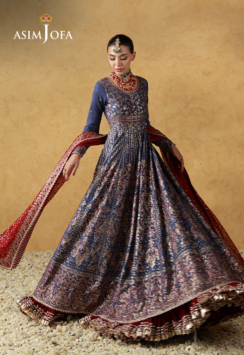 Asim Jofa | Ishq e Eid | AJULN-06 Embroidered Silk 3 Pcs - House Of Hania