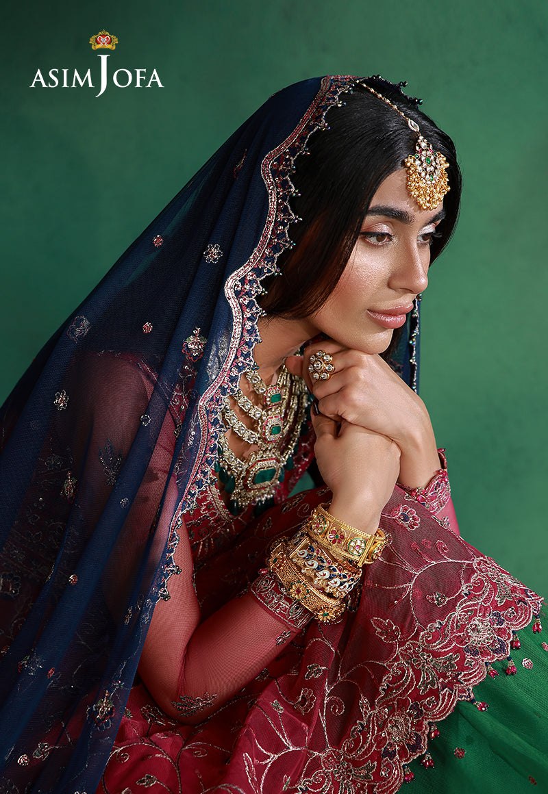 Asim Jofa | Ishq e Eid | AJULN-08 Embroidered Net 3 Pcs - House Of Hania