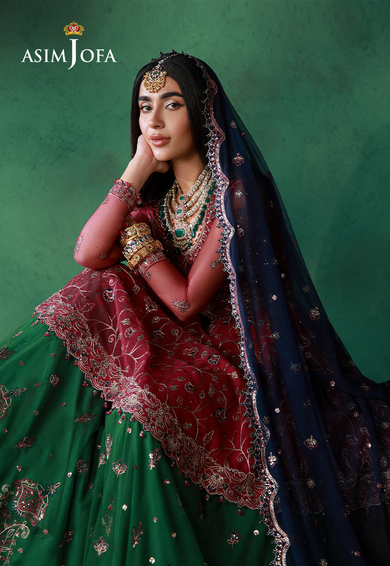 Asim Jofa | Ishq e Eid | AJULN-08 Embroidered Net 3 Pcs - House Of Hania