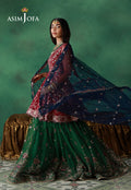 Asim Jofa | Ishq e Eid | AJULN-08 Embroidered Net 3 Pcs - House Of Hania