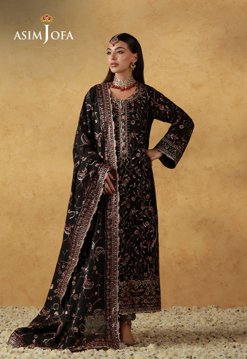Asim Jofa | Ishq e Eid | AJULN-09 Embroidered Cotton Net  3 Pcs - House Of Hania