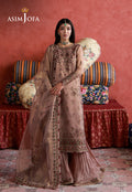 Asim Jofa | Ishq e Eid | AJULN-12 Embroidered Zari Check Net 3 Pcs - House Of Hania
