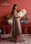 Asim Jofa | Ishq e Eid | AJULN-12 Embroidered Zari Check Net 3 Pcs - House Of Hania