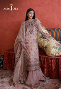 Asim Jofa | Ishq e Eid | AJULN-12 Embroidered Zari Check Net 3 Pcs - House Of Hania