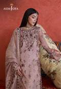 Asim Jofa | Ishq e Eid | AJULN-12 Embroidered Zari Check Net 3 Pcs - House Of Hania