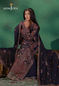 Asim Jofa | Ishq e Eid | AJULN-13 Embroidered Javeria Net 3 Pcs - House Of Hania