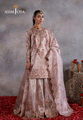 Asim Jofa | Ishq e Eid | AJULN-15 Embroidered Zari Tissue Net 3 Pcs - House Of Hania