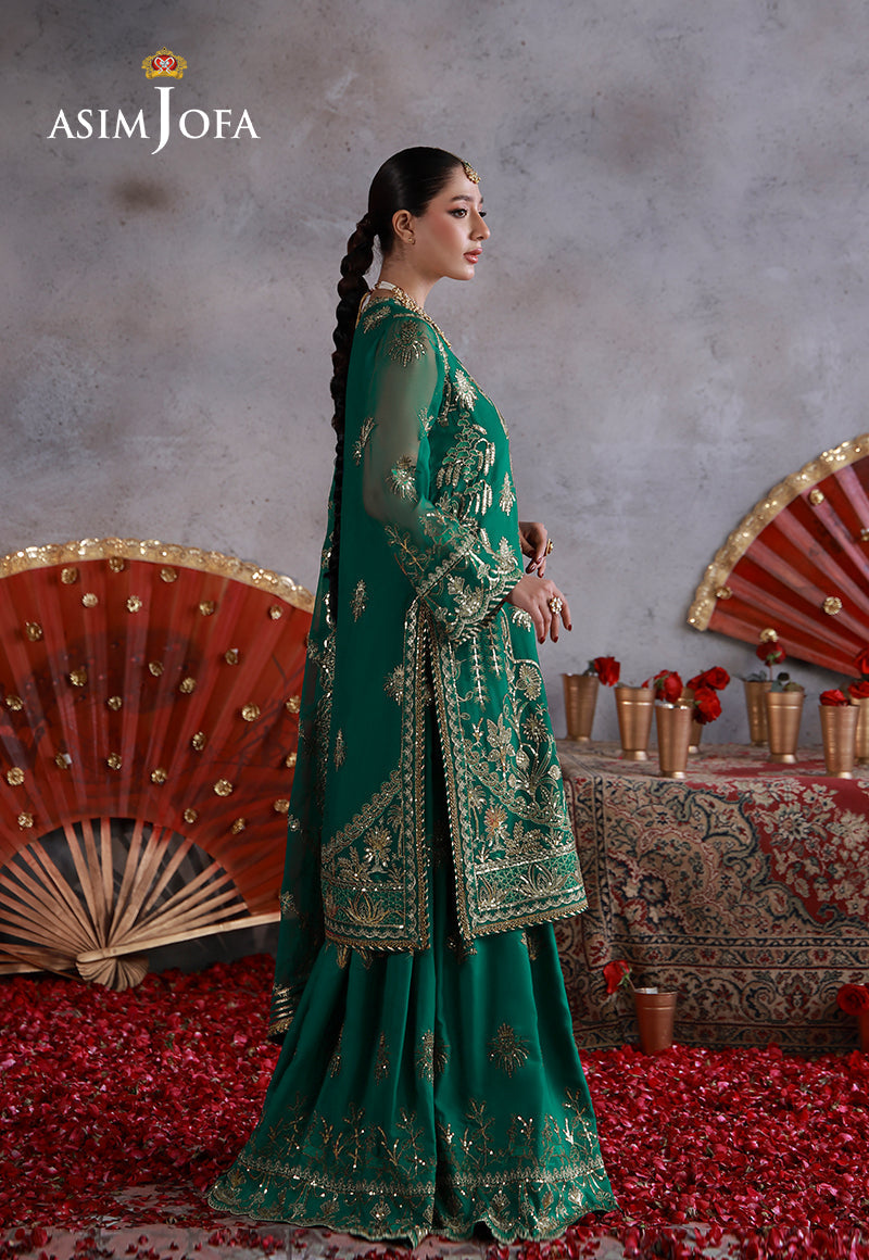 Asim Jofa | Ishq e Eid | AJULN-16 Embroidered Chiffon 3 Pcs - House Of Hania
