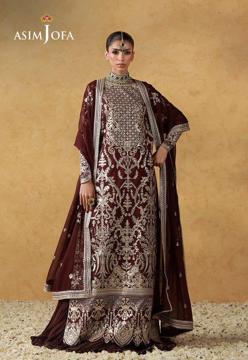 Asim Jofa | Ishq e Eid | AJULN-17  Embroidered Raw Silk  3 Pcs - House Of Hania