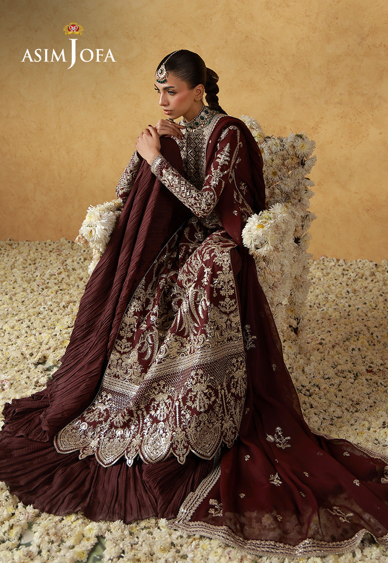 Asim Jofa | Ishq e Eid | AJULN-17  Embroidered Raw Silk  3 Pcs - House Of Hania