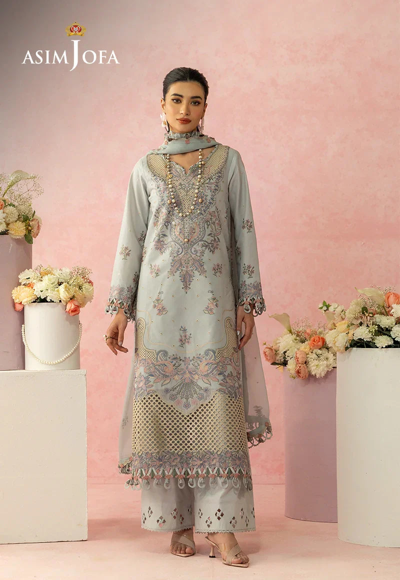 Asim Jofa | Ishq e Eid | AJULW-01 Embroidered Lawn 3 Pcs - House Of Hania