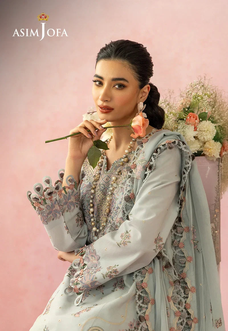 Asim Jofa | Ishq e Eid | AJULW-01 Embroidered Lawn 3 Pcs - House Of Hania