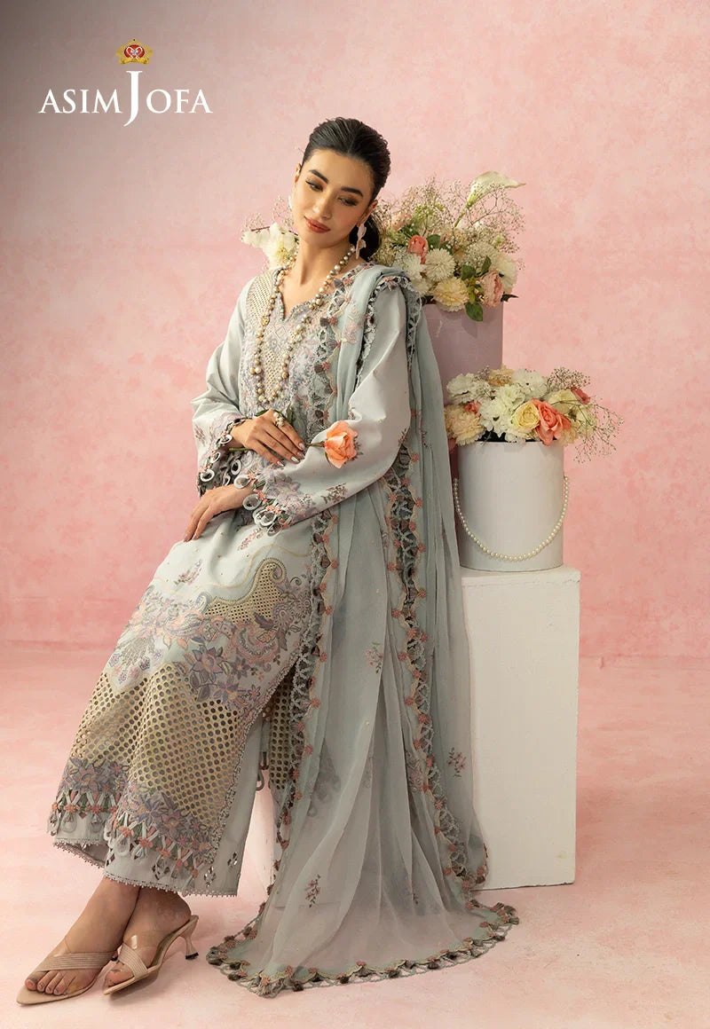 Asim Jofa | Ishq e Eid | AJULW-01 Embroidered Lawn 3 Pcs - House Of Hania