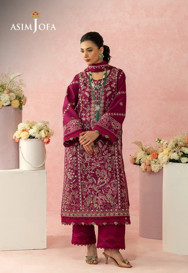 Asim Jofa | Ishq e Eid | AJULW-02 Embroidered Lawn 3 Pcs - House Of Hania