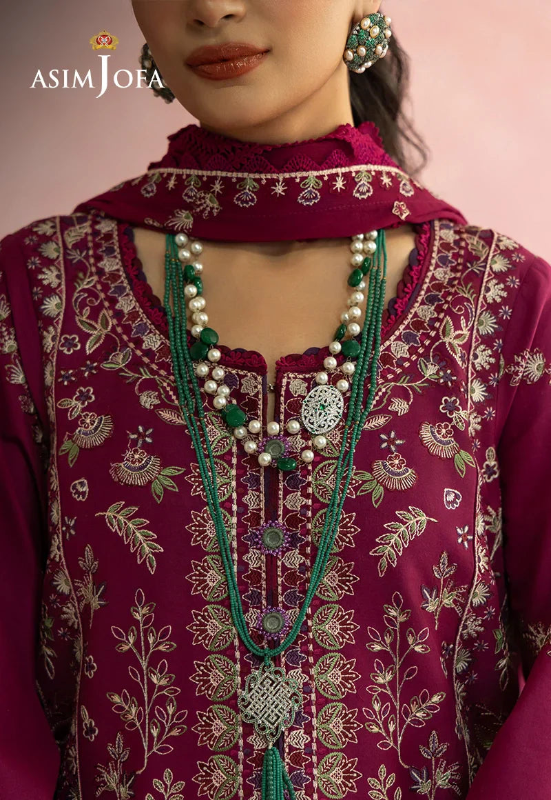 Asim Jofa | Ishq e Eid | AJULW-02 Embroidered Lawn 3 Pcs - House Of Hania