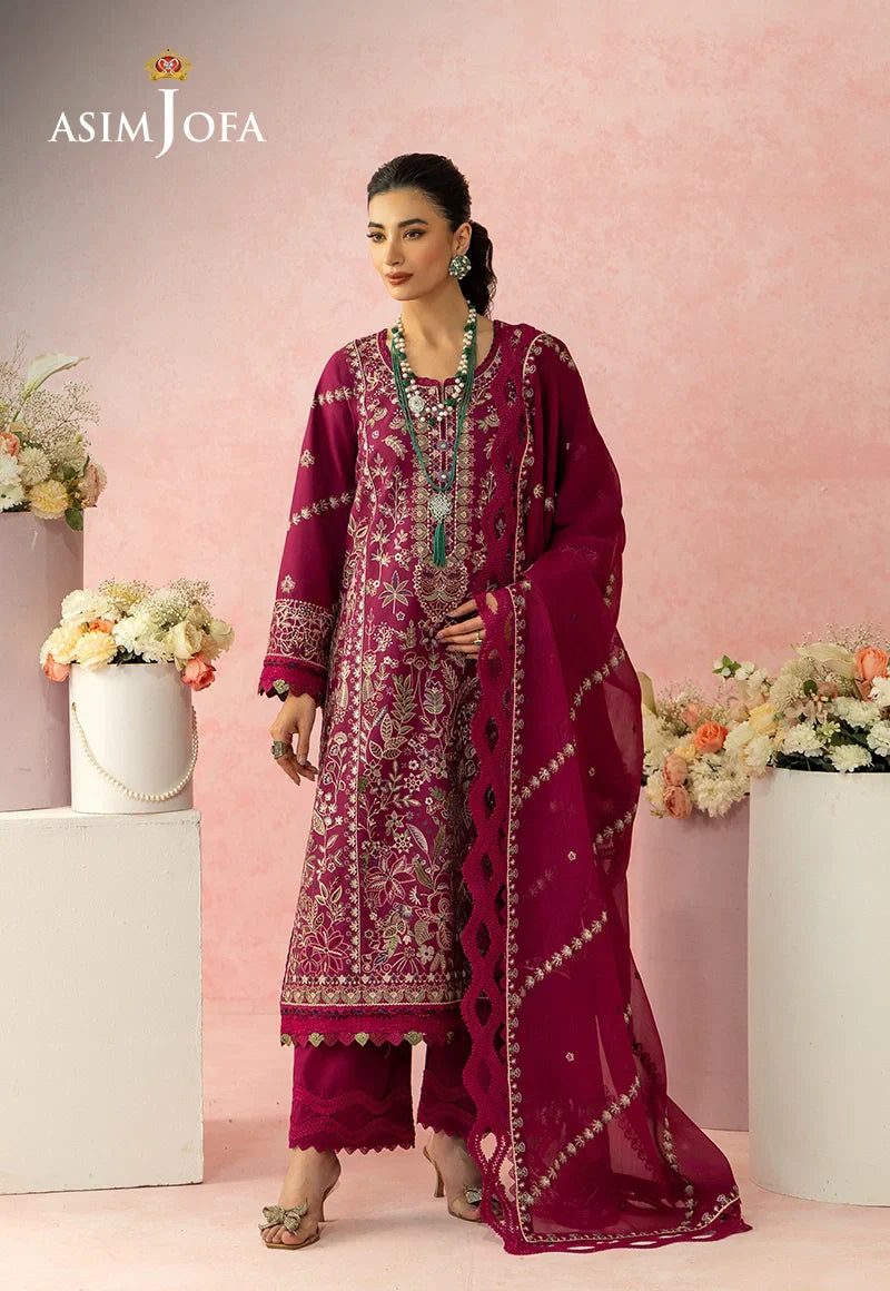 Asim Jofa | Ishq e Eid | AJULW-02 Embroidered Lawn 3 Pcs - House Of Hania
