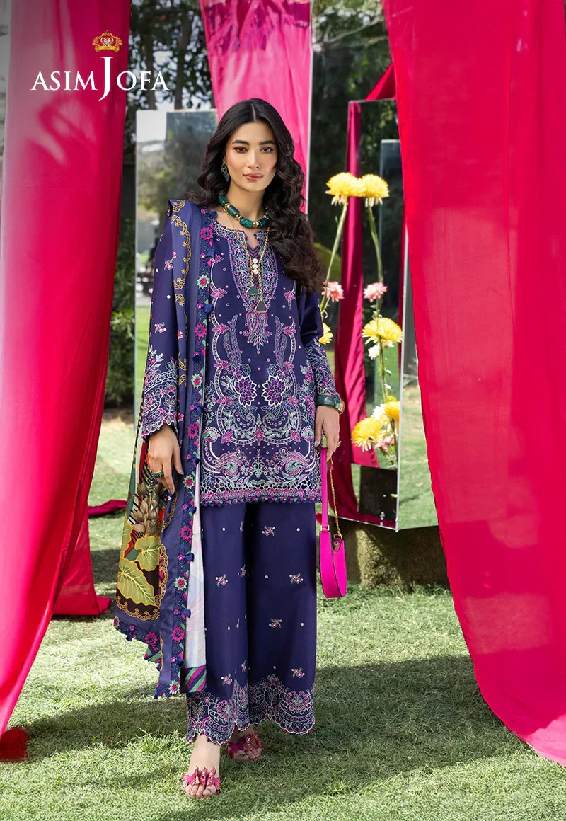 Asim Jofa | Ishq e Eid | AJULW-03 Embroidered Lawn 3 Pcs - House Of Hania