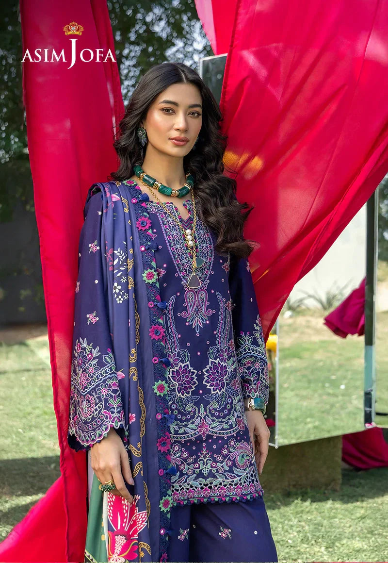 Asim Jofa | Ishq e Eid | AJULW-03 Embroidered Lawn 3 Pcs - House Of Hania