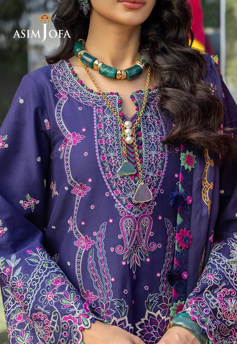 Asim Jofa | Ishq e Eid | AJULW-03 Embroidered Lawn 3 Pcs - House Of Hania