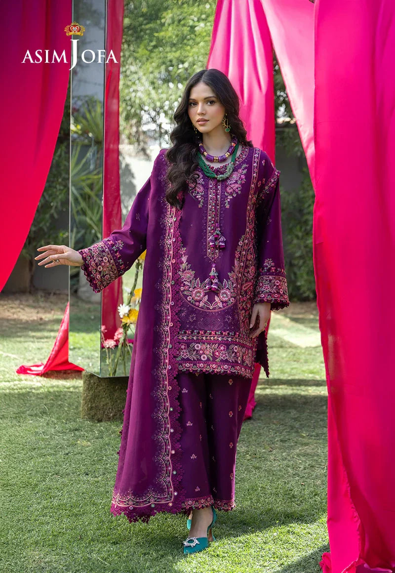 Asim Jofa | Ishq e Eid | AJULW-07 Embroidered Lawn 3 Pcs - House Of Hania