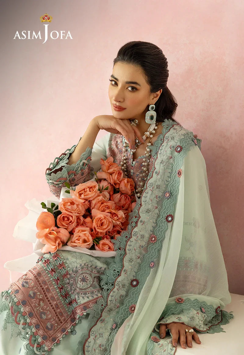 Asim Jofa | Ishq e Eid | AJULW-08 Embroidered Lawn 3 Pcs - House Of Hania