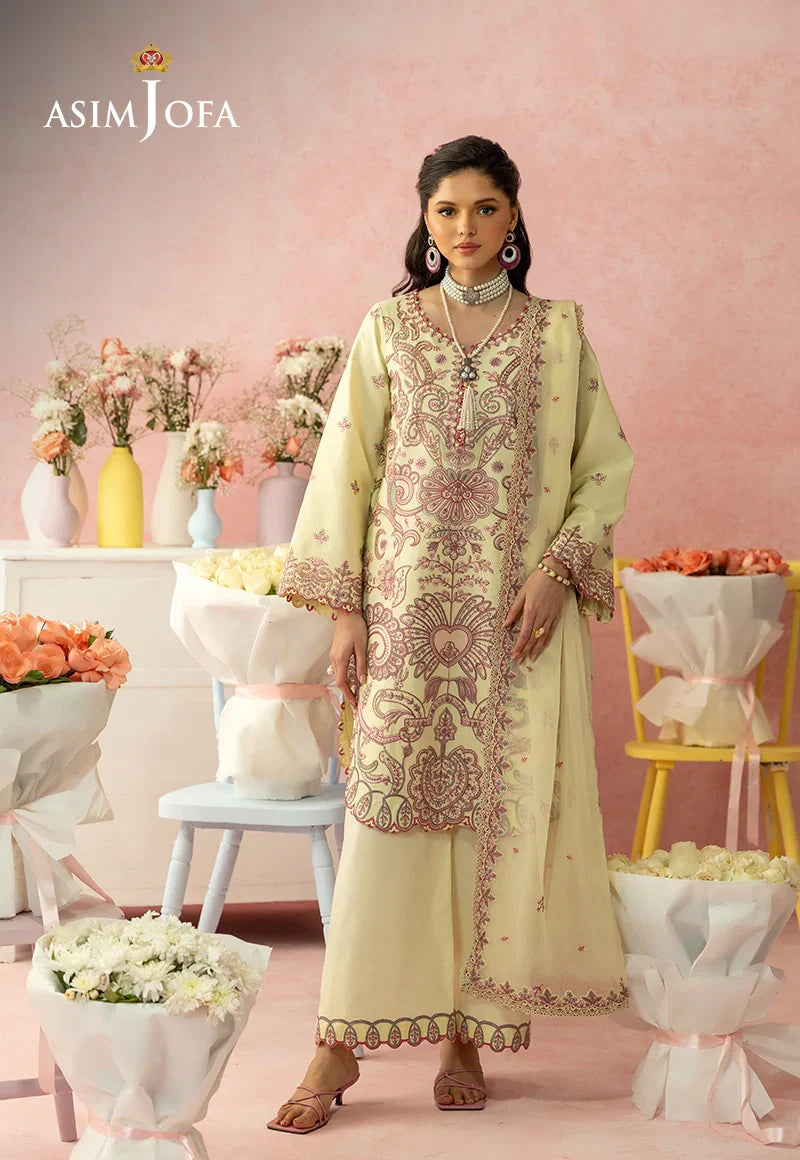 Asim Jofa | Ishq e Eid | AJULW-09 Embroidered Lawn 3 Pcs - House Of Hania