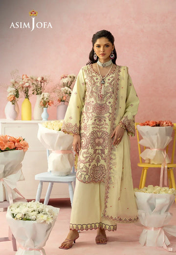 Asim Jofa | Ishq e Eid | AJULW-09 Embroidered Lawn 3 Pcs - House Of Hania