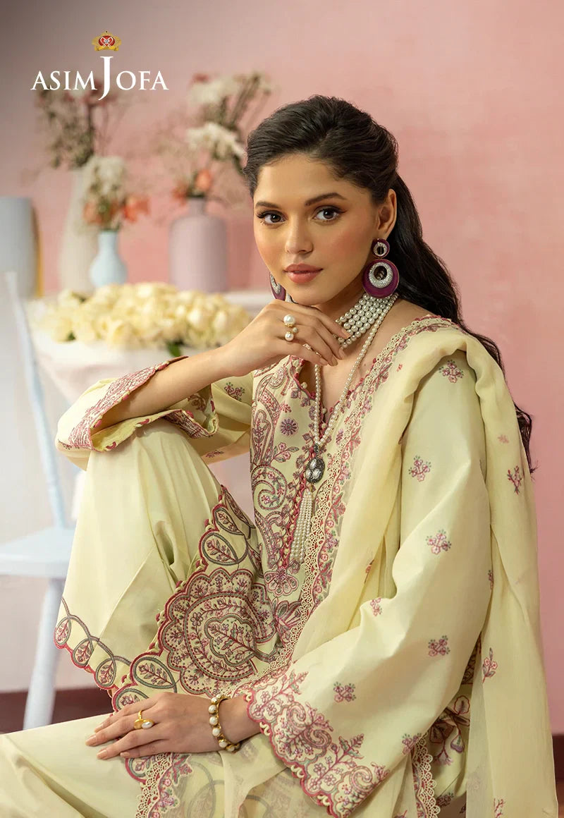 Asim Jofa | Ishq e Eid | AJULW-09 Embroidered Lawn 3 Pcs - House Of Hania