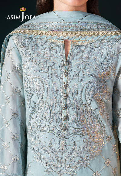 Asim Jofa | Lumiere Formals | AJLFC-01 EMBROIDERED PAPER COTTON - House Of Hania