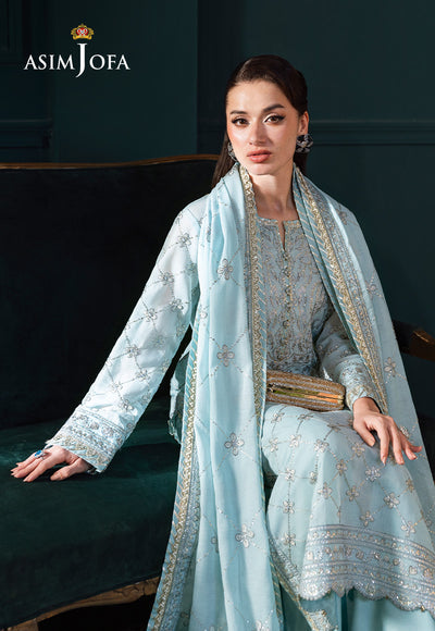 Asim Jofa | Lumiere Formals | AJLFC-01 EMBROIDERED PAPER COTTON - House Of Hania
