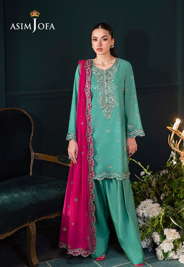 Asim Jofa | Lumiere Formals | AJLFC-04 EMBROIDERED RAW SILK - House Of Hania
