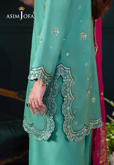 Asim Jofa | Lumiere Formals | AJLFC-04 EMBROIDERED RAW SILK - House Of Hania