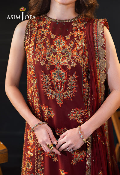 Asim Jofa | Lumiere Formals | AJLFC-05 EMBROIDERED SLUB LAWN - House Of Hania